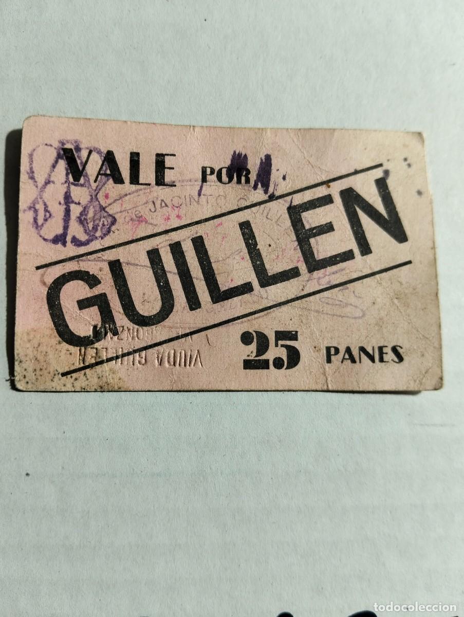 Billetes locales: vale por 25 panes villagonzalo y guare&ntilde;a badajoz jacinto guillen