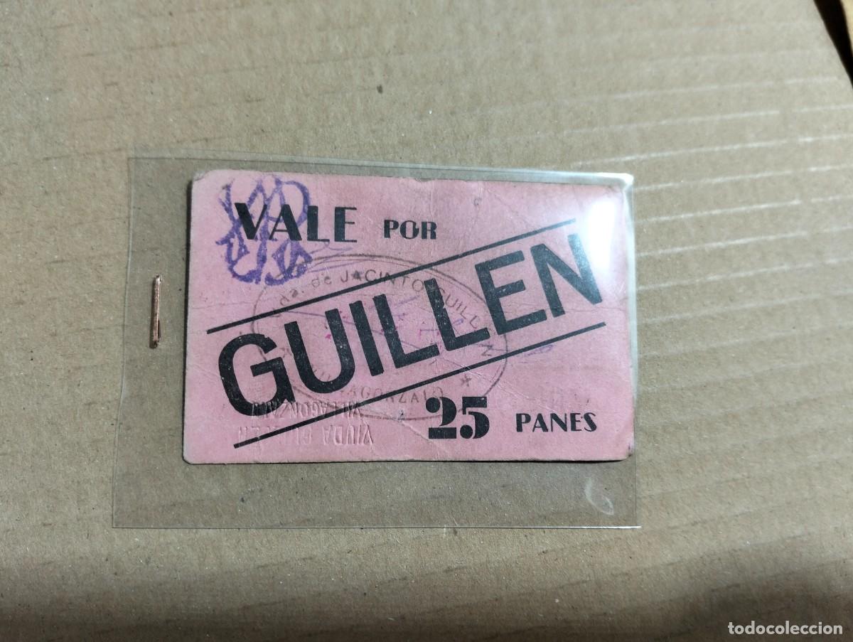 Billetes locales: vale 25 panes lleva marcado 2 panaderias guare&ntilde;a y villagonzal