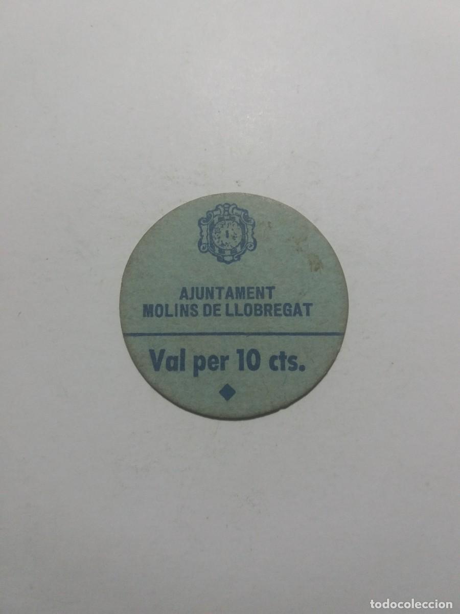 Billetes locales: Billete 10 C&egrave;ntims Ajuntament MOLINS DE LLOBREGAT