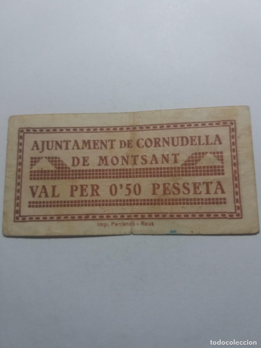Billetes locales: Billete O,50 Pesseta Ajuntament CORNUDELLA DE MONTSANT