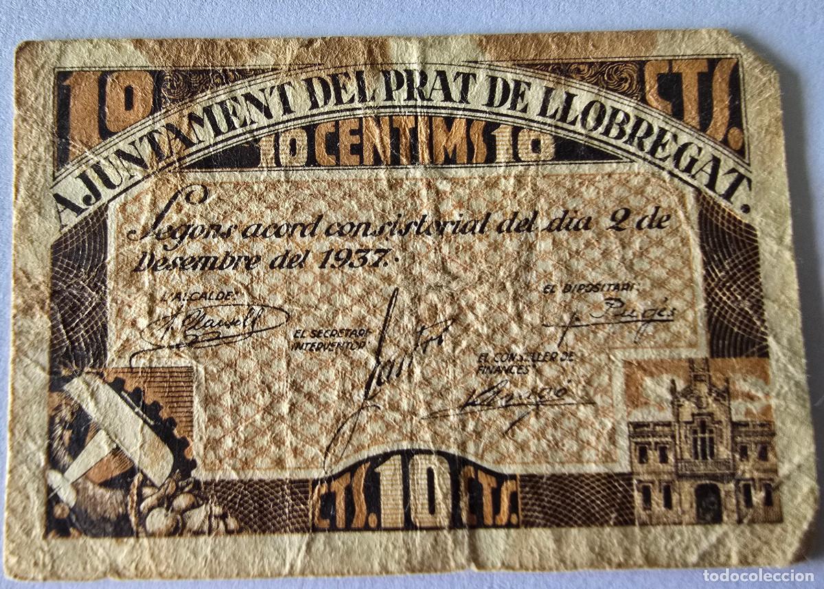 Lokale Banknoten: billete local prat de llobregat 10 cts