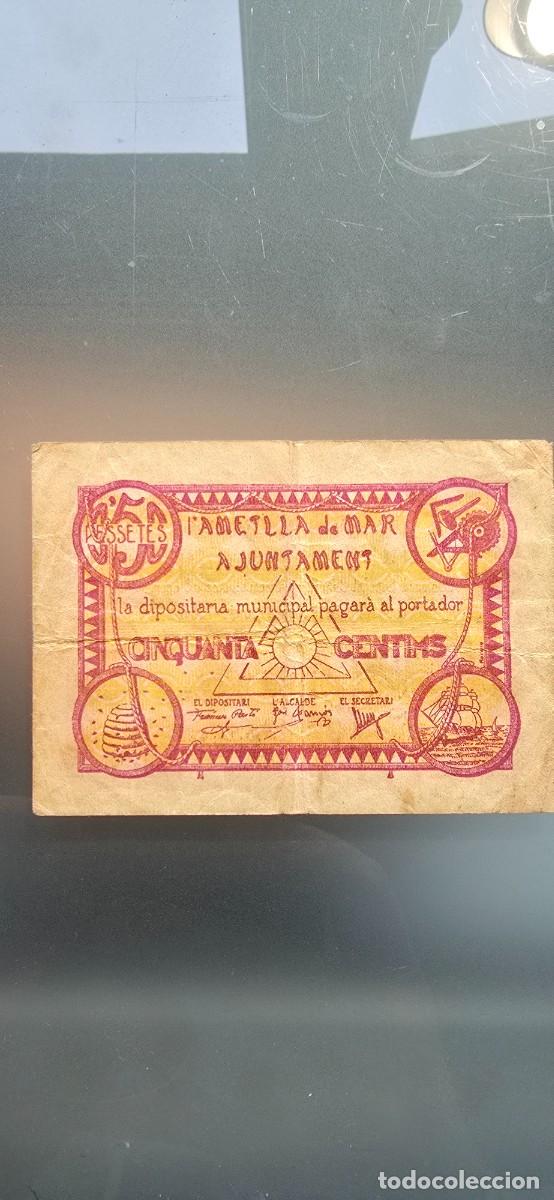 Billetes locales: Billete local Ametlla de Mar. 50 cts