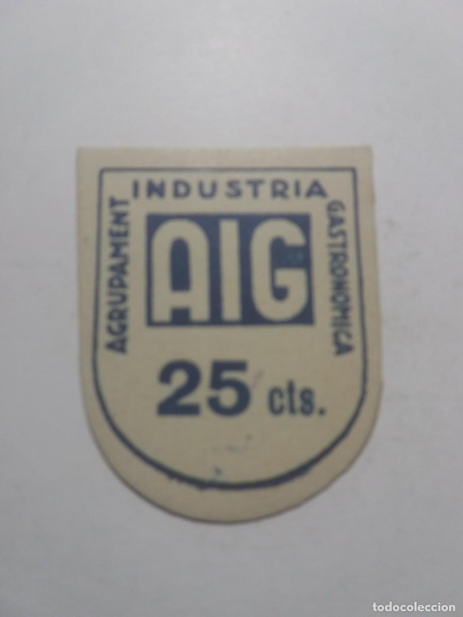 Billetes locales: Billete 25 Cts. AIG Agrupament Industria Gastronomica