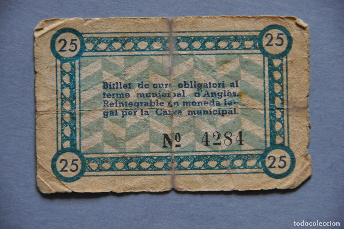 Billetes locales: MUNICIPIO DANGLES - 25 CENTIMS 1937 - Foto 2