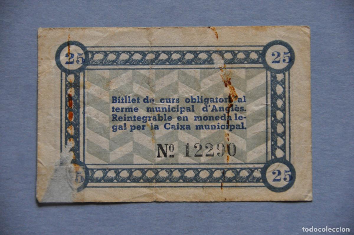 Billetes locales: MUNICIPIO DANGLES - 25 CENTIMS 9-11-1937 - Foto 2
