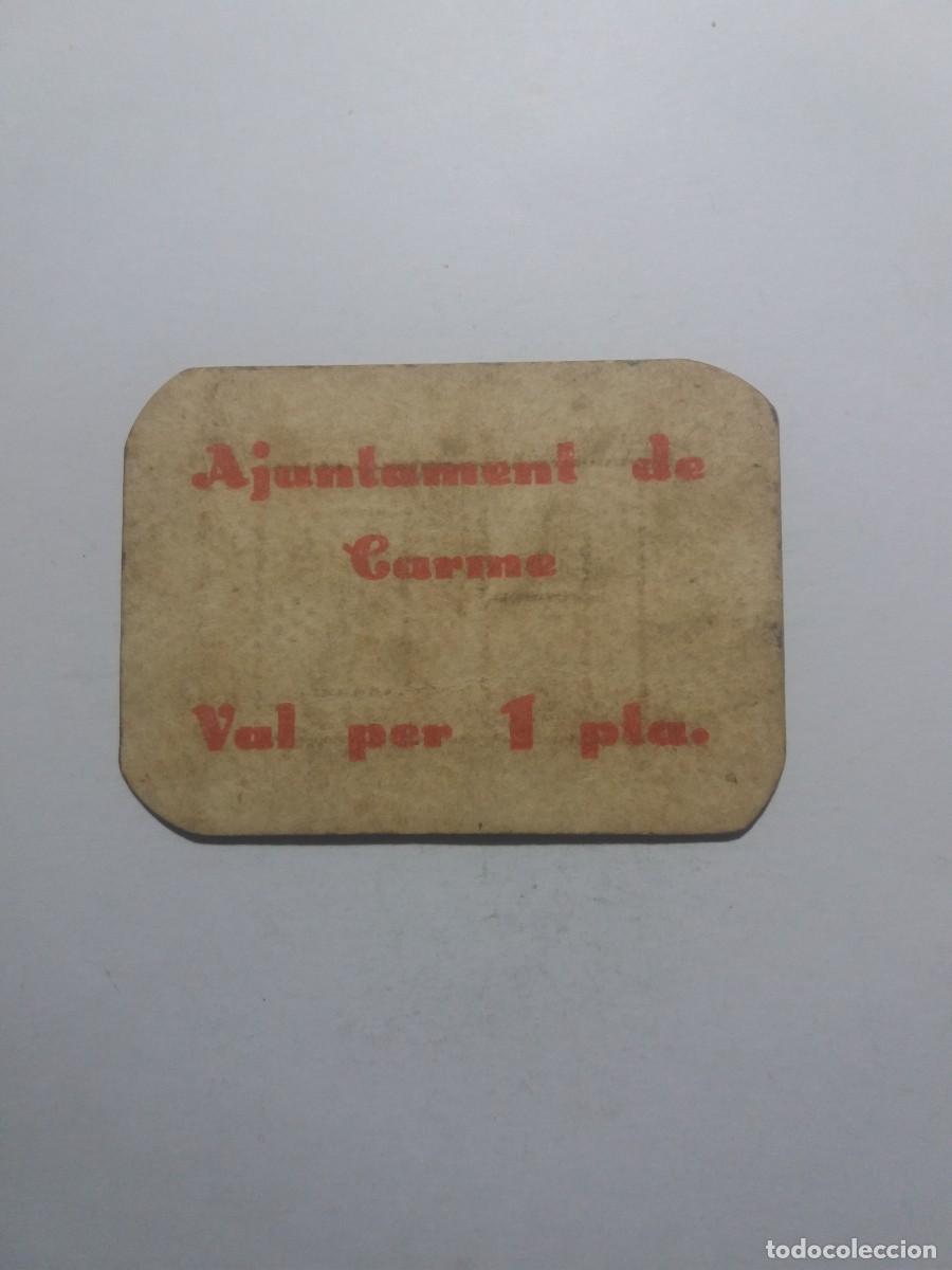 Billetes locales: Billete 1 Pesseta Ajuntament CARME