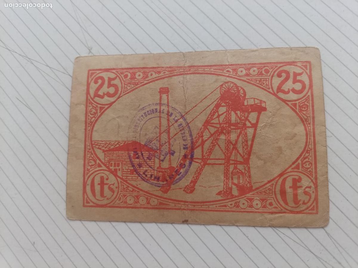 Billetes locales: Emisiones locales republicanas 1937 CONSEJO MUNICIPAL DE LINARES 25 CENTIMOS