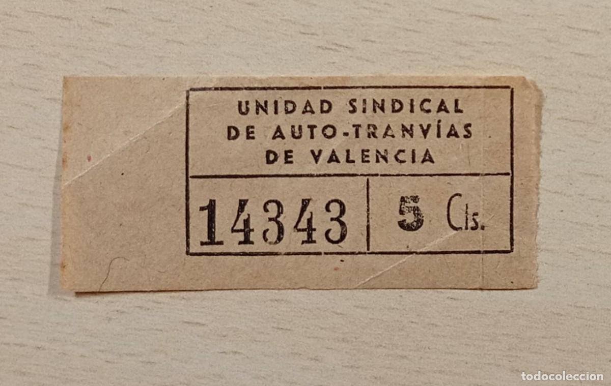 Local Banknotes: VALENCIA. UNIDAD SINDICAL AUTO-TRANVIAS. 5 CENTIMOS.