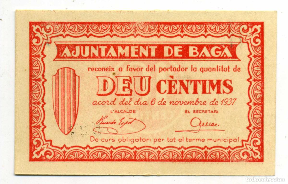 Billetes locales: XS- BAG&Agrave; (Bergued&agrave;) GUERRA CIVIL 10 C&egrave;ntims Novembre 1937 S/C T-262