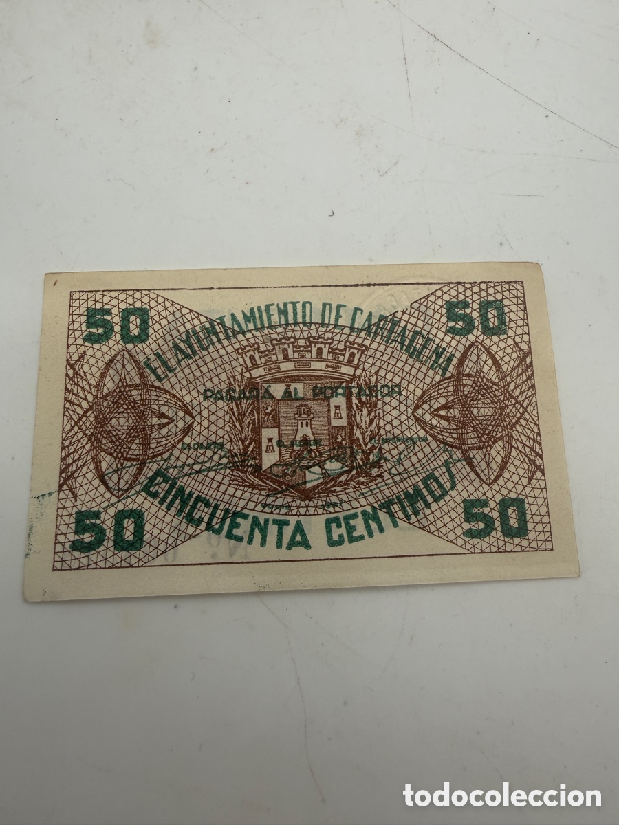 Local Banknotes: BILLETE DE 50 CENTIMOS DE CARTAGENA 1937 GUERRA CIVIL