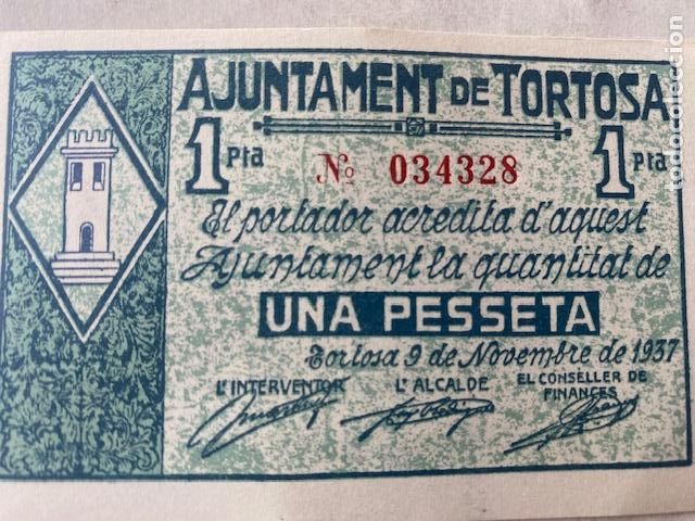 Local Banknotes: Ajuntamen de Tortosa. 1937. Billete de 1 peseta. Reproduccion