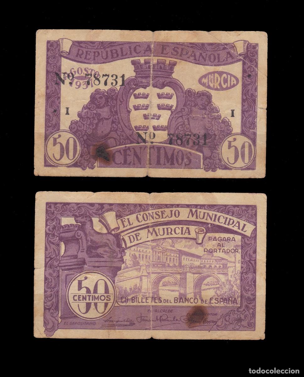 Billets locaux: MURCIA - 50 CENTIMOS DE 1937