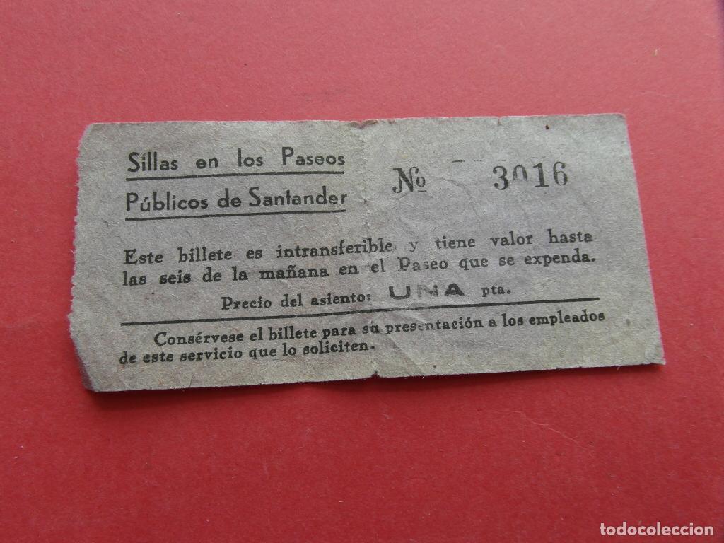 Billets locaux: VALE CUPON BILLETE SILLAS EN LOS PASEOS PUBLICOS DE SANTANDER MODELO 1