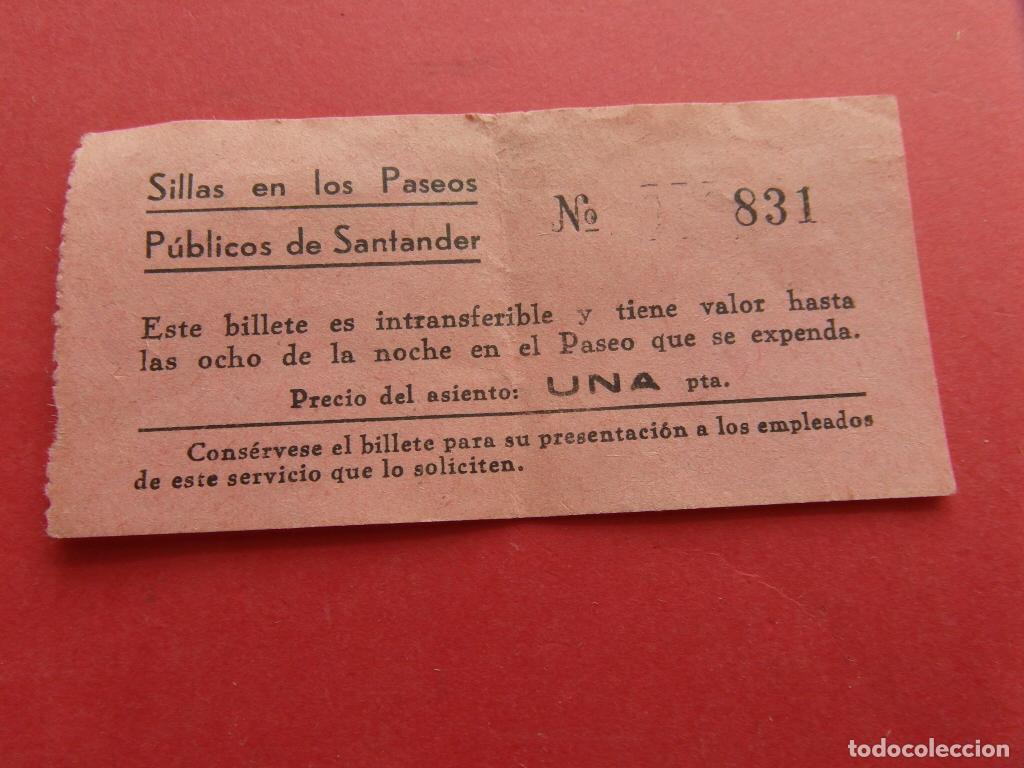 Billets locaux: VALE CUPON BILLETE SILLAS EN LOS PASEOS PUBLICOS DE SANTANDER MODELO 2