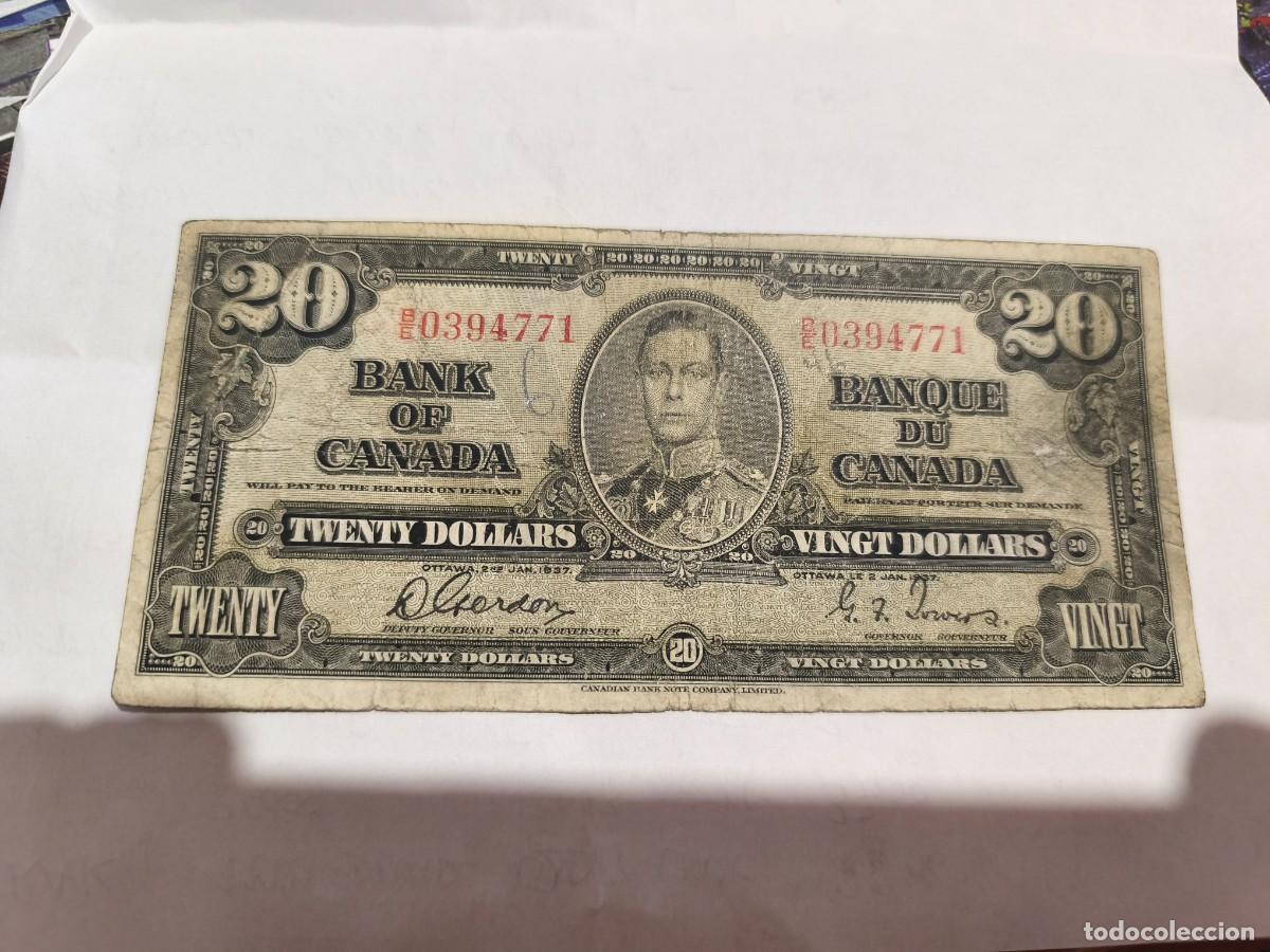 Billets locaux: Canad&aacute; 20dollars 1937 F.