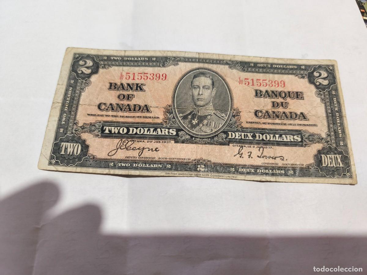 Notas locais: Canad&aacute; 2dollares 1937 F.