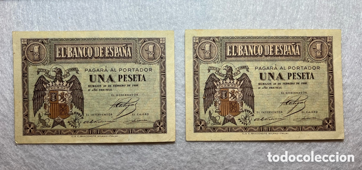 Local Banknotes: Billete de 1 peseta del Banco de Espa&ntilde;a (Burgos)