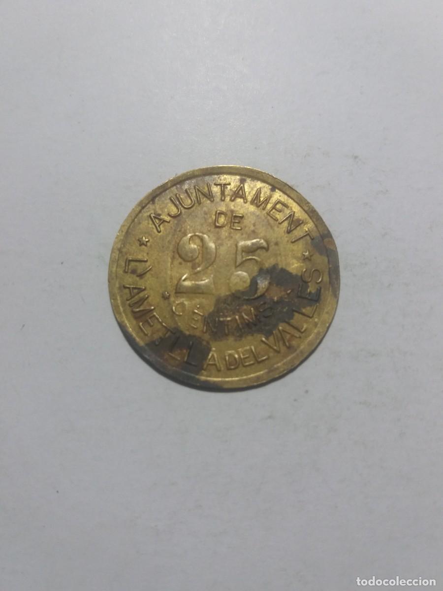 Billetes locales: Ficha 25 C&egrave;ntims Ajuntament AMETLLA DEL VALLES