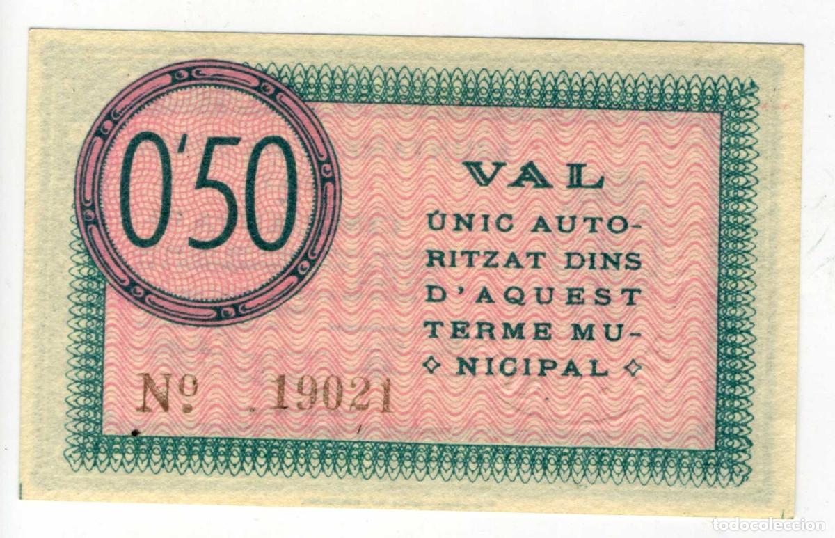 Billetes locales: XS- S&Uacute;RIA (Bages) GUERRA CIVIL 50 C&egrave;ntims 1937 S/C T-2420 AMB segell sec
