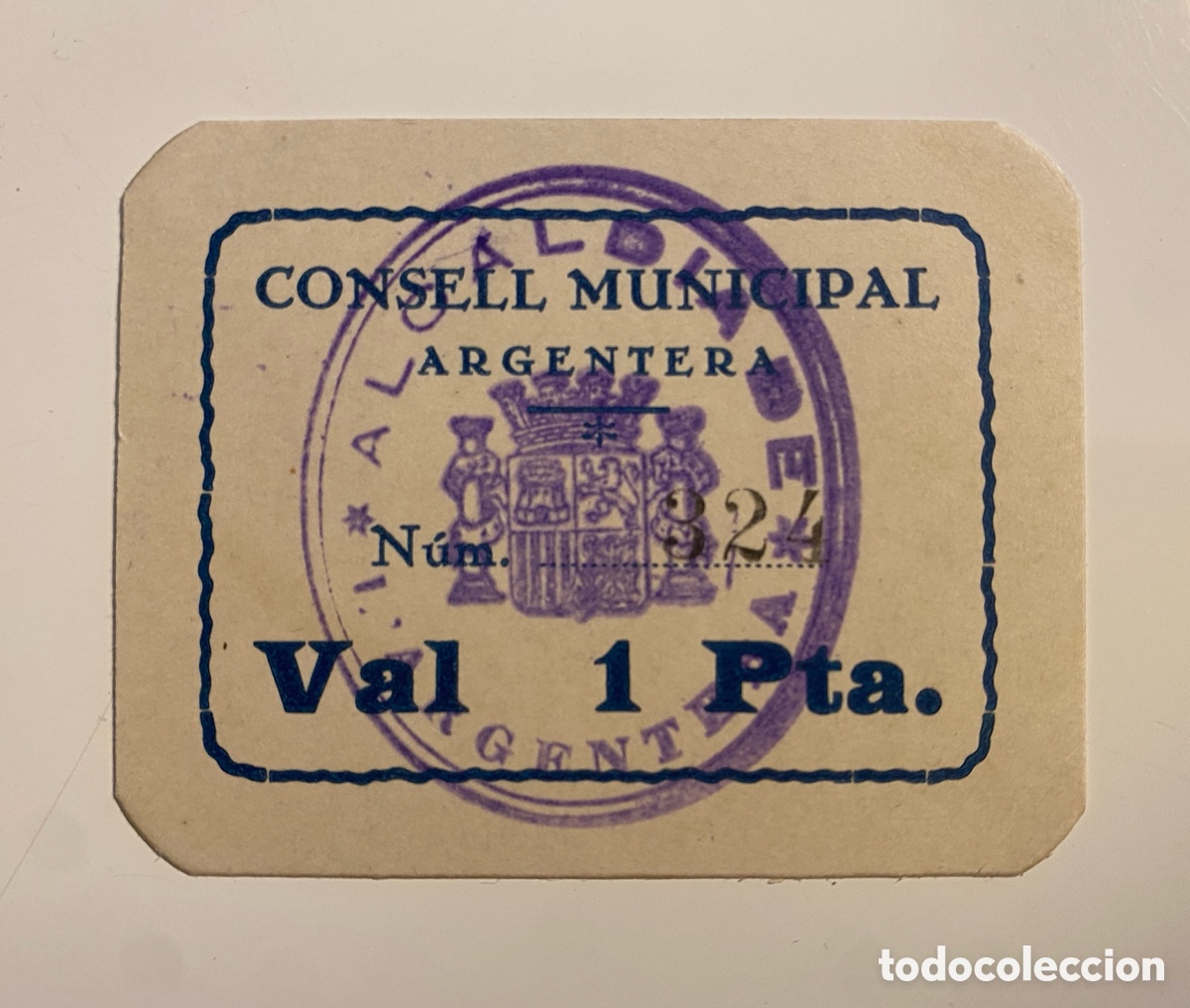 Billetes locales: Consell Municipal Argentera (Tarragona) 1 peseta 1937