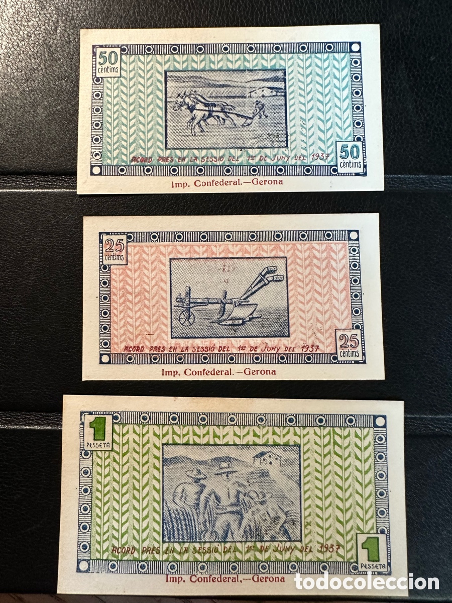 Billetes locales: Juia Gerona 1/25/50cts