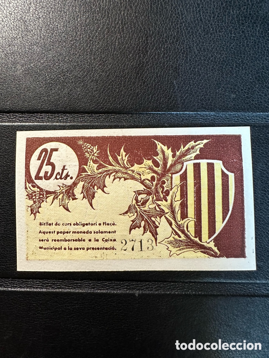 Billetes locales: Fla&ccedil;a 25 cts Girona billete - Foto 1