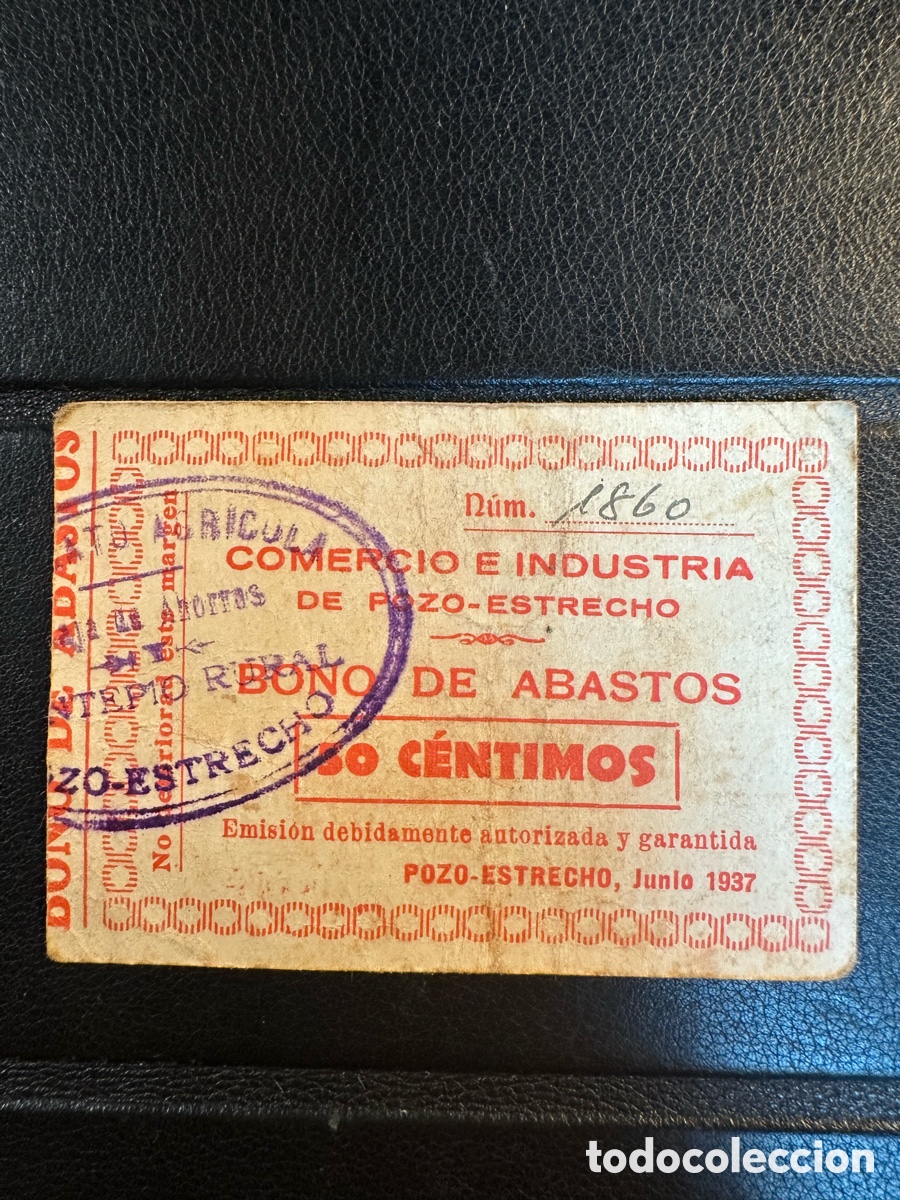 Billetes locales: Pozo-estrecho 50cts Murcia