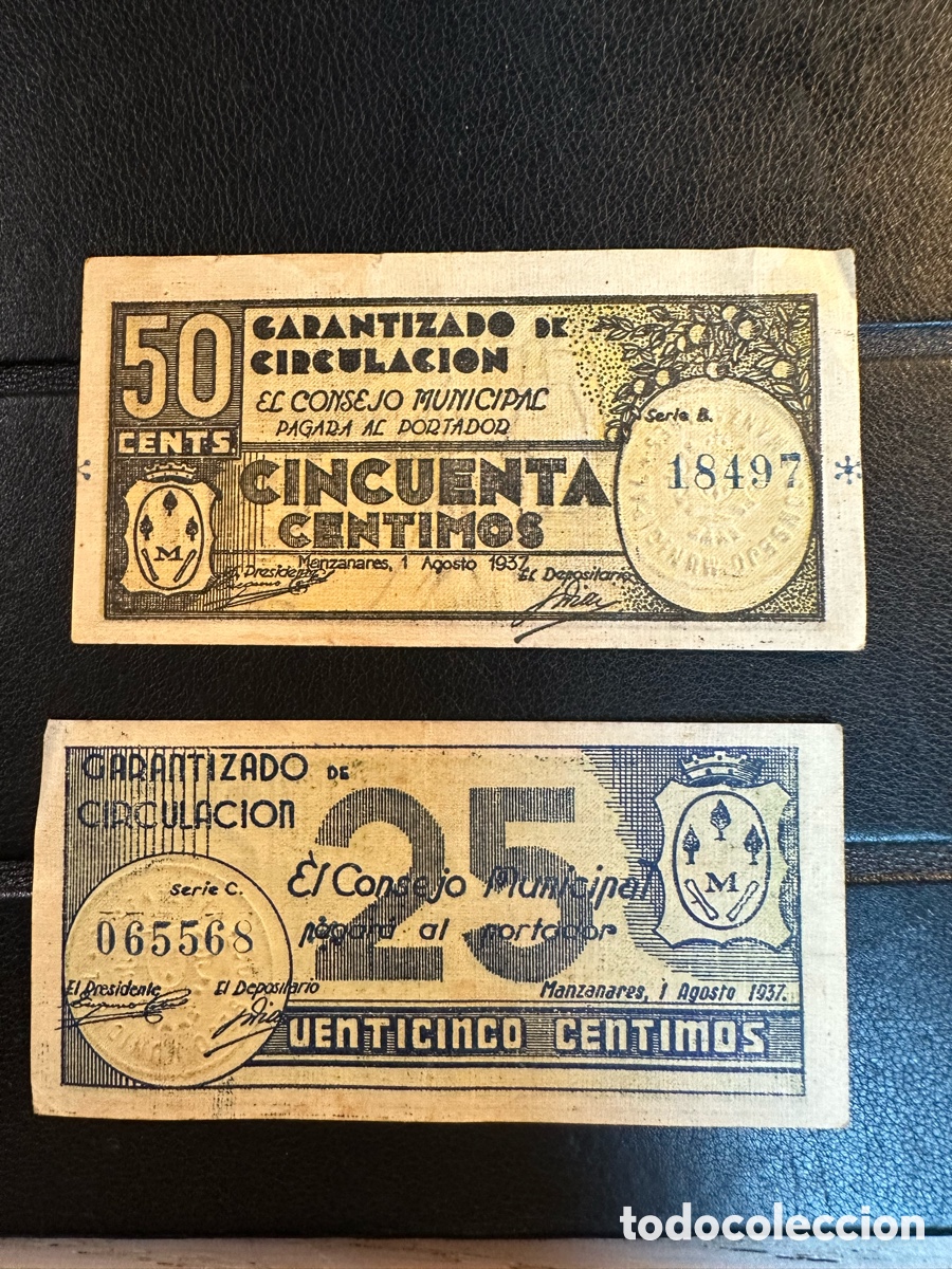 Billetes locales: Manzanares 25/50cts Ciudad Real