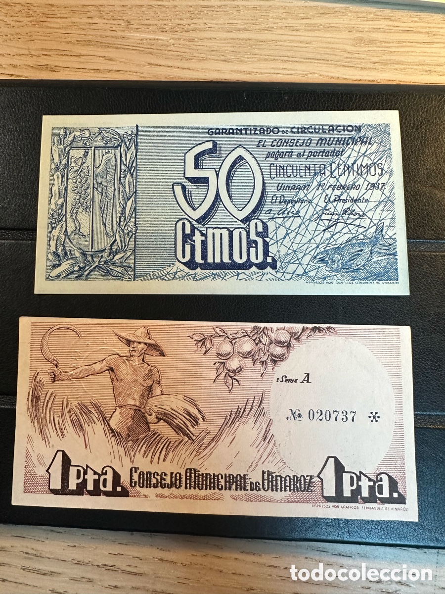 Billetes locales: Vinaroz 1 pta /50cts Valencia - Foto 1