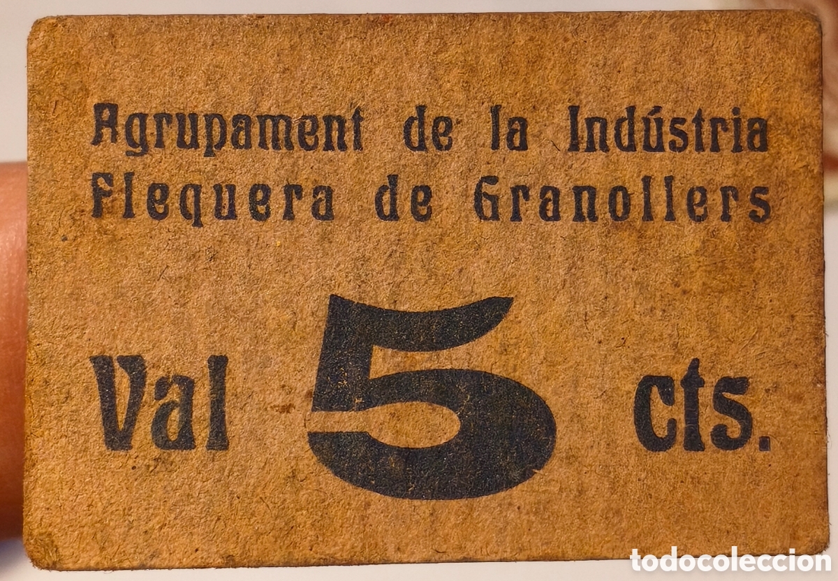 Billetes locales: AL28v - Agrupament - Ind&uacute;stria Flequera - Granollers (Barcelona) - 5 cts