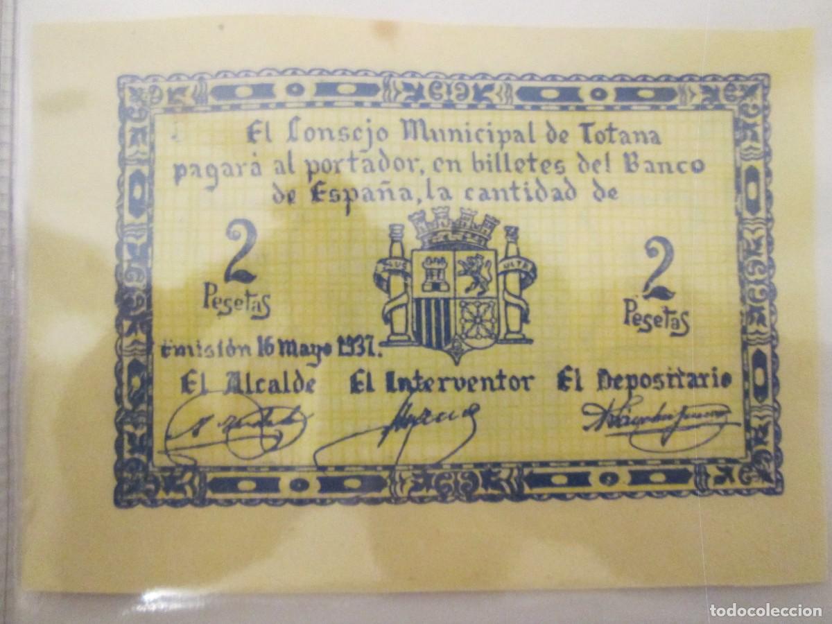 Billetes locales: 2 PESETAS 1937 CONSEJO MUNICIPAL DE TOTANA