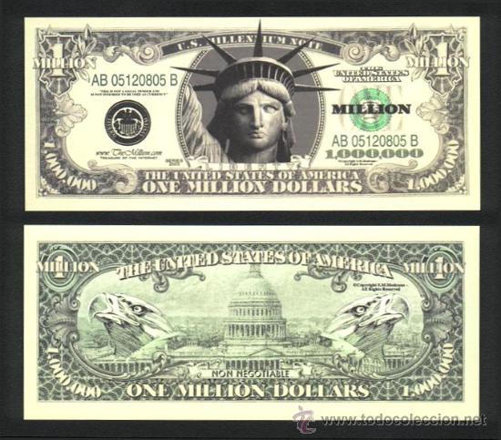 Usa Curioso Billete De 1 Millon De Dolares Pla Sold Through Direct Sale
