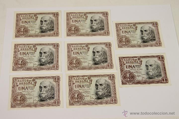 Lots de Billets: BI-002 - LOTE DE 8 BILLETES DE UNA PESETA. BANCO DE ESPA&Ntilde;A. 1953.