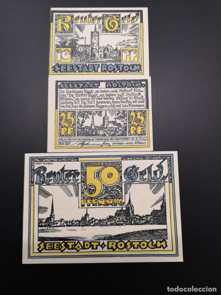 Lotes de Billetes: Colección completa variantes pf 3 notgeld Rostock estado federal Alemania de Mecklenburg - Foto 1 - 257502005