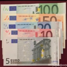 Lotes de Billetes: SET 5,10,20,50,100 EUROS EUROPEAN UNION / SPAIN 2002 / PREFIX ( V ) DUISENBERG. SC. Lote 271925543