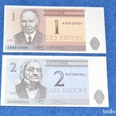 Lotti di Banconote: BILLETES DE ESTONIA (LOTE DE 2 BILLETES) - 1 Y 2 CORONA KROONI - SIN CIRCULAR. Lote 272058208