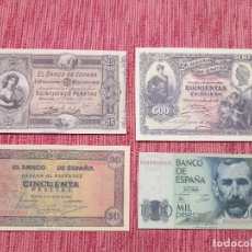 Lotti di Banconote: LOTE 4 BILLETES ANTIGUOS DE PESETAS. REPRODUCCION. Lote 301755858