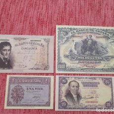 Lotti di Banconote: LOTE 4 BILLETES ANTIGUOS DE PESETAS. REPRODUCCION. Lote 301764563