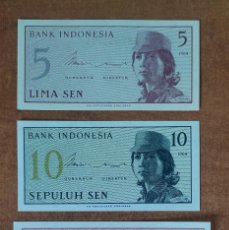 Lotti di Banconote: INDONESIA. LOTE 3 BILLETES (5-10-25 SEN). SIN CIRCULAR!!!. Lote 312282423