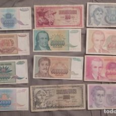 Lotes de Billetes: LOTE 12 BILLETES DIFERENTES YUGOSLAVIA (1986-1994). Lote 320176198