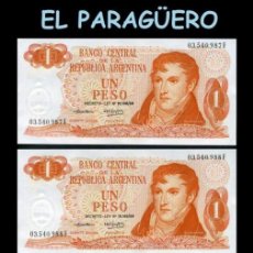 Lotes de Billetes: ARGENTINA 3 BILLLETES DE 1 PESO AÑO 1972 TRIO CORRELATIVO( MANUEL BELGRANO-4º GENERAL JEFE