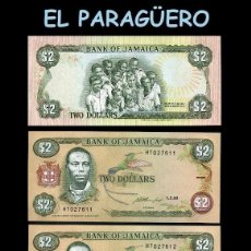 Lotes de Billetes: JAMAICA 3 BILLLETES DE 2 DOLARES AÑO 1993 TRIO CORRELATIVO(PAUL BOGLE - HEROE NACIONAL DE JAMAICA )