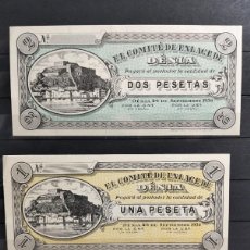 Lotes de Billetes: ESPAÑA BILLETES LOTE 2 BILLETES EMITIDO COMITÉ CNT UGT ENLACE DE DENIA 1936 CALIDAD SC
