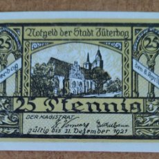 Lotes de Billetes: ALEMANIA, 1921. BILLETE NOTGELD STADT JUTERBOG (SERIE COMPLETA)