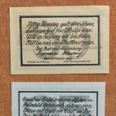 Lotes de Billetes: ALEMANIA, 1921. 2 BILLETES NOTGELD STADT SCHÖNBERG (SERIE COMPLETA)