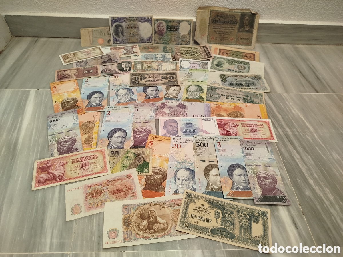 Lots de Billets: Lote 43 Billetes Internacionales del Mundo Antiguos