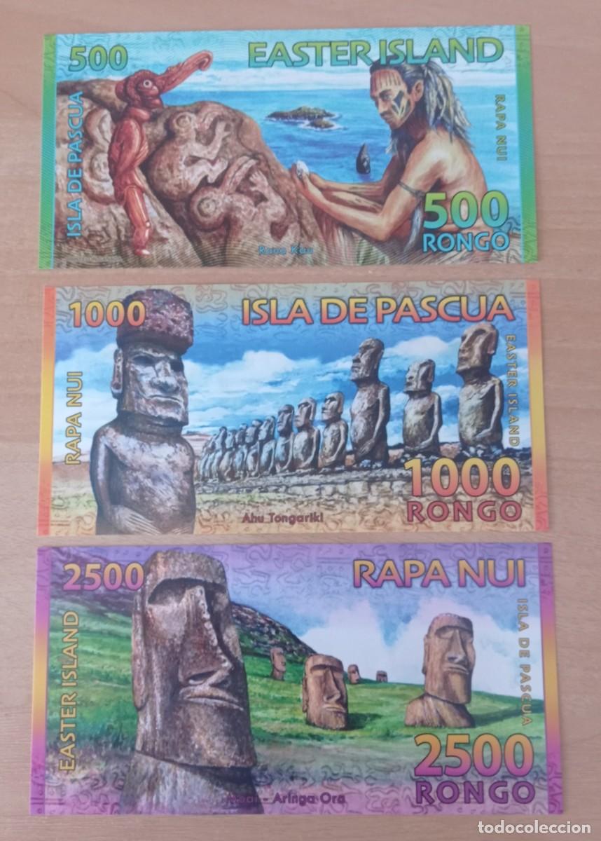 Lotes de billetes: Lote 3 Billetes Isla de Pascua 2011 Rapa Nui Pol&iacute;mero UNC
