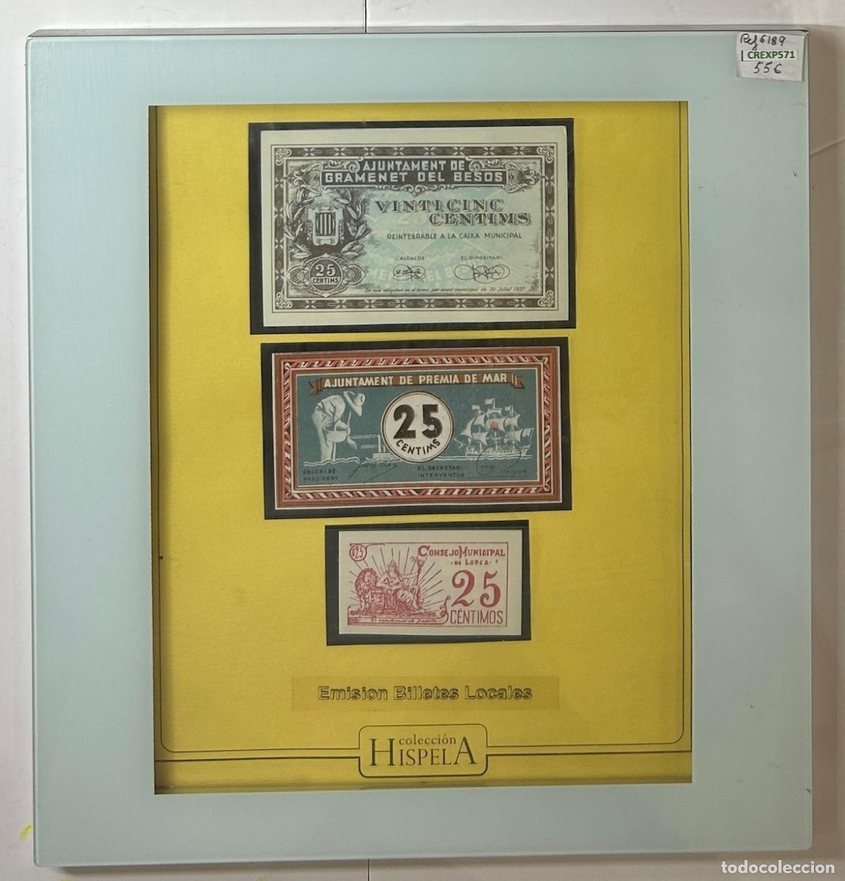 Lotes de billetes: CREXP571 CUADRO CON BILLETES ESPA&Ntilde;A LOCALES VER FOTO