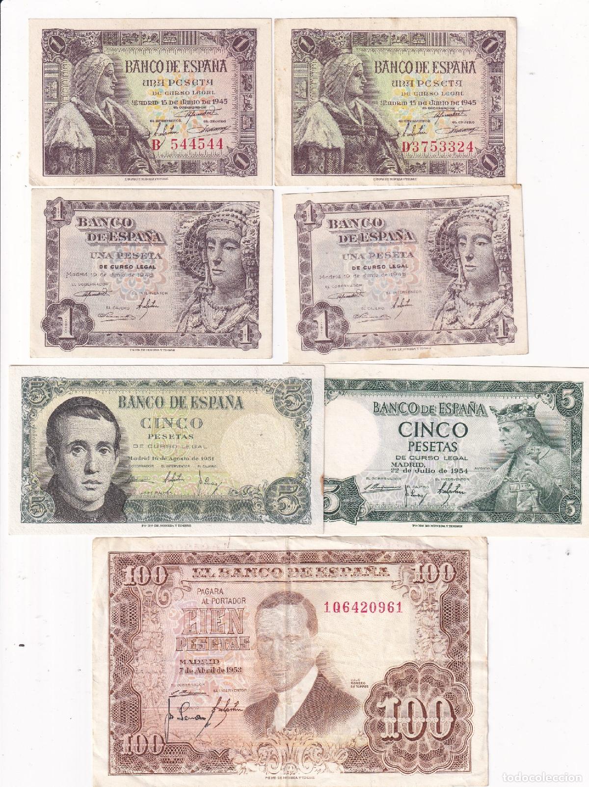 Lotes de billetes: CRBL0655 LOTE 7 BILLETE ESPA&Ntilde;A DIFERENTES VER FOTO