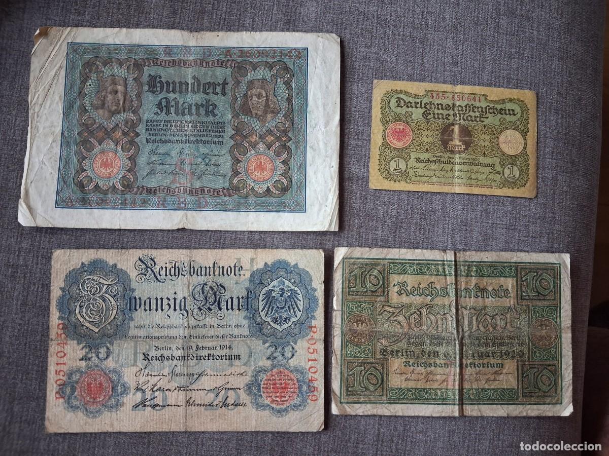 Lotes de billetes: Lote 4 billetes diferentes Alemania